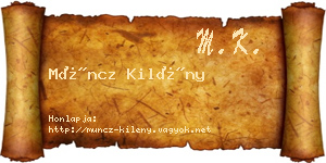Müncz Kilény névjegykártya